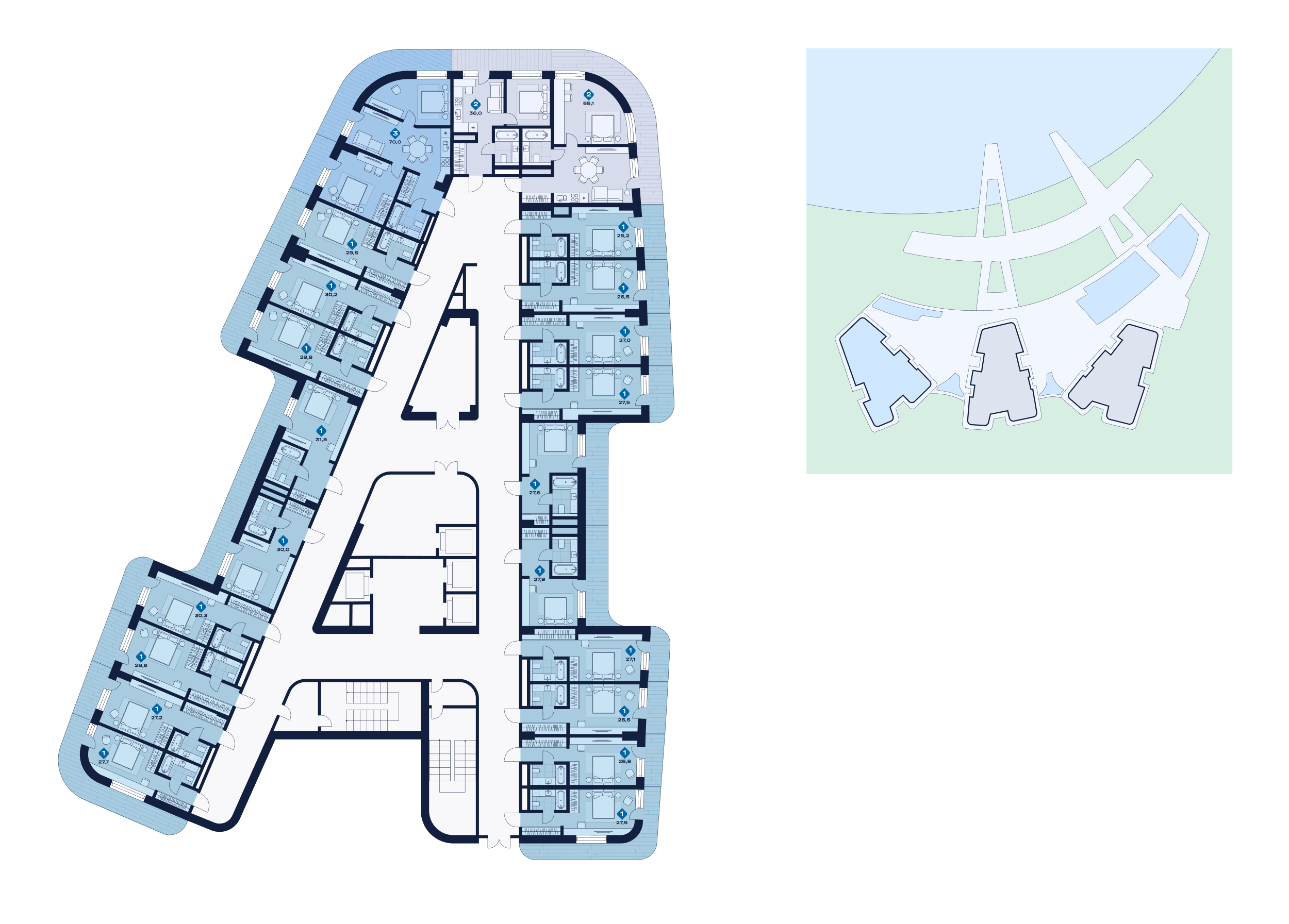 Подъезд 1. Этаж 1. Схема